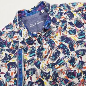Men's 2XL Robert Graham Geometric Pattern Abstract Colorful Short Sleeve Shirt